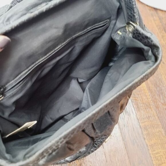 Vintage 80s NAS Alentino Faux Snakeskin Python Abstract Patchwork Purse - Picture 13 of 16